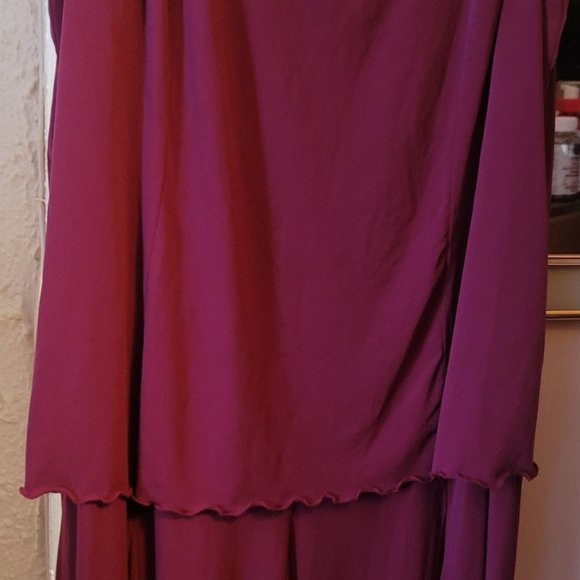 BURGUNDY DRESS WITH JACKET BEAUTIFUL - Picture 2 of 3